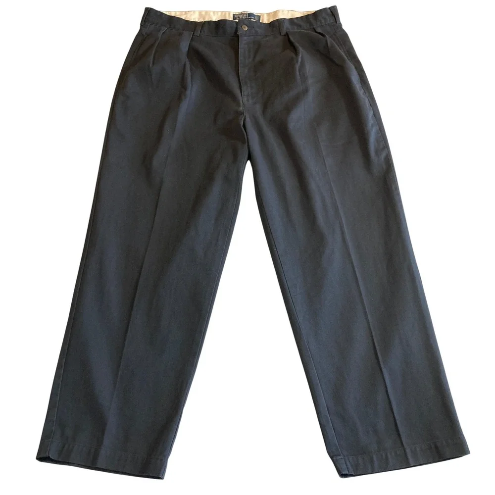 Vintage Polo Ralph Lauren Andrew Pant Mens 40x29 Navy Blue Pleated Classic Chino